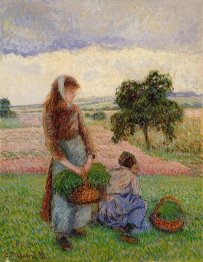 peasant woman carrying a basket 1888