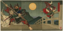 Ushiwaka And Benkei Duelling On Gojo Bridge