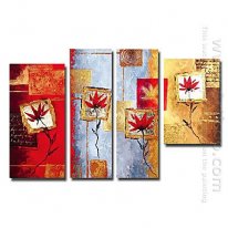 Hand-painted Floral Oil Painting - Set of 4