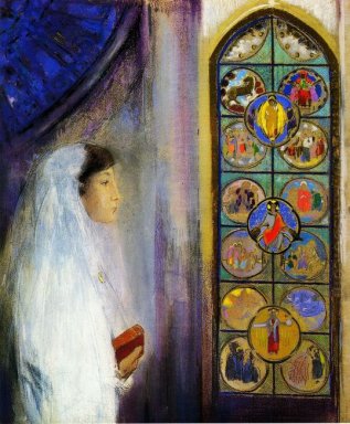 Portrait de Simone Fayet dans la sainte communion 1908