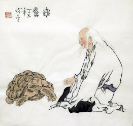 Old man, Tortoise - Chinese Painting