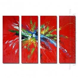 Hand-painted Oil Painting Abstract Oversized Wide - Set of 4