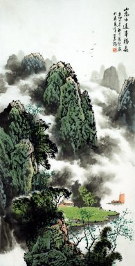 Pegunungan, Air - Lukisan Cina