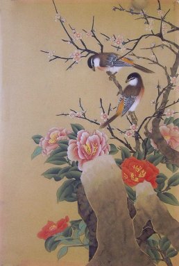 Plum & Birds - Peinture chinoise