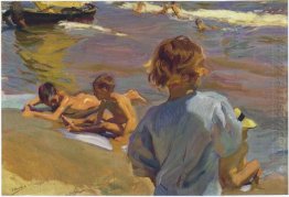 Children On The Beach Valencia 1916