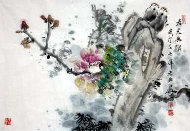 Birds & Bunga-Spring - Lukisan Cina