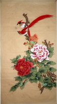 Peony & Birds - Pittura cinese