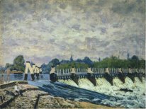 molesey weir at hampton court morning 1874