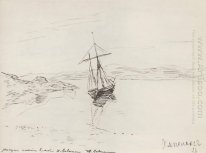 Schooner In Bay 1896