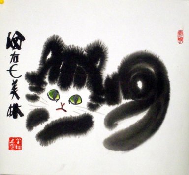 Cat-Freehand - Chinesische Malerei