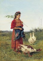 A Girl With Geese 1875