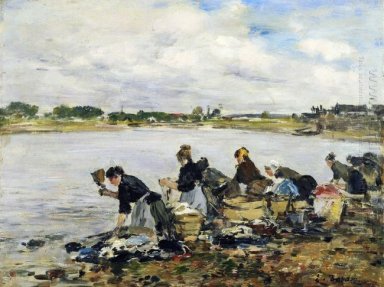 Laundresses aan de oevers van de Touques 1886