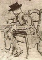 Man Writing Facing Left 1881