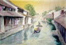 A countryside, watercolor - Chinese Painting