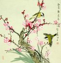 Pájaros y flores - Pintura china