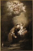 Saint Anthony av Padua och den begynna Jesus