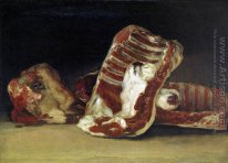 Still life with sheep's head