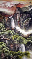 Mountains and waterfall - Chinese Painting