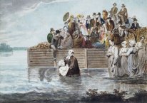 En Philadelphia Anabaptist Immersion under en storm