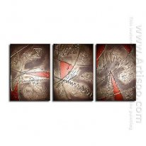 Hand-painted Abstract Oil Painting - Set of 3