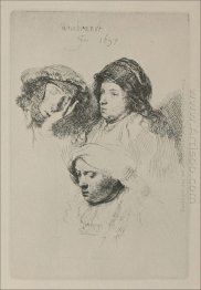 Three Female Heads With One Sleeping 1637