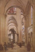 Interiör av domkyrkan av St Etienne Sens