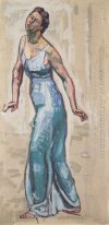 Femme frontière Figure In Blue Gwand 1915