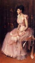 Stående av en Lady i rosa Aka Lady I Rosa Porträtt av Fru Lesl