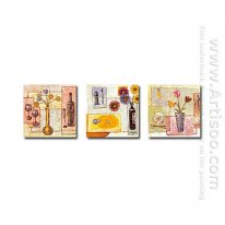 Hand-Dicat Lukisan Abstrak Oil - Set 3