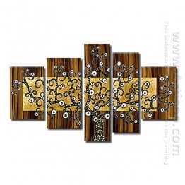 Hand-painted Abstract Oil Painting - Set of 5