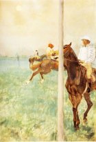 Jockeys vȮȮr de start met flagpoll 1879