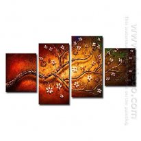 Hand-painted Floral Oil Painting - Set of 4