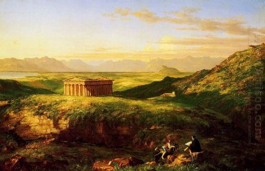 The Temple Of Segesta With The Artist Sketching 1843