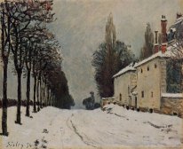 snö på vägen Louveciennes chemin de la maskin 1874