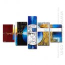 Hand-painted Abstract Oil Painting - Set of 5