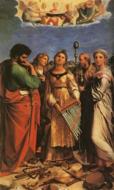 St Cecilia avec Sts Paul John évangélistes Augustine et Mary Mag