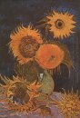 Still Life Vase avec cinq tournesols 1888