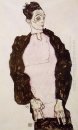 auto-retrato em lavanda e terno escuro posição 1914
