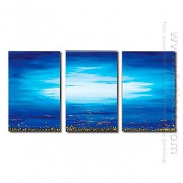 Hand-painted Abstract Oil Painting - Set of 3