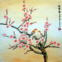 Plum & Birds - Peinture chinoise