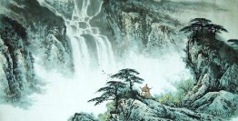 Landscape with waterfall - Chinese Painting