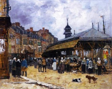 Market Day At Trouville Normandie 1878