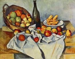 Still Life With Bottle And Apple Basket 1894