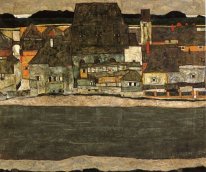 Häuser am Fluss die alte Stadt 1914