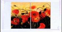 Hand-painted Abstract Oil Painting with Stretched Frame-Set of 2