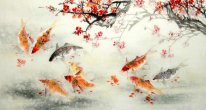 Ikan-Bunga Plum - Lukisan Cina