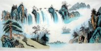 Landscape with waterfall - Chinese Painting