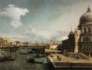 Ingang van het grand canal en de kerk van la salute