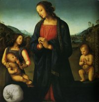 Virgin With A Child St John And An Angel Madonna Del Sacco