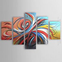 Hand-painted Abstract Oil Painting - Set of 5